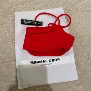 MINIMAL crop Ark Swim red top size M